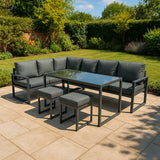 Aluminium Corner Sofa Set - Anthracite Grey