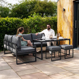 Aluminium Corner Sofa Set - Anthracite Grey