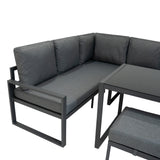 Aluminium Corner Sofa Set - Anthracite Grey