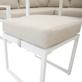Aluminium Corner Sofa Set - White