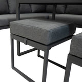 Aluminium Corner Sofa Set - Wood Effect