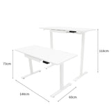 Electric Standing Desk With Drawer - 140cm x 60cm