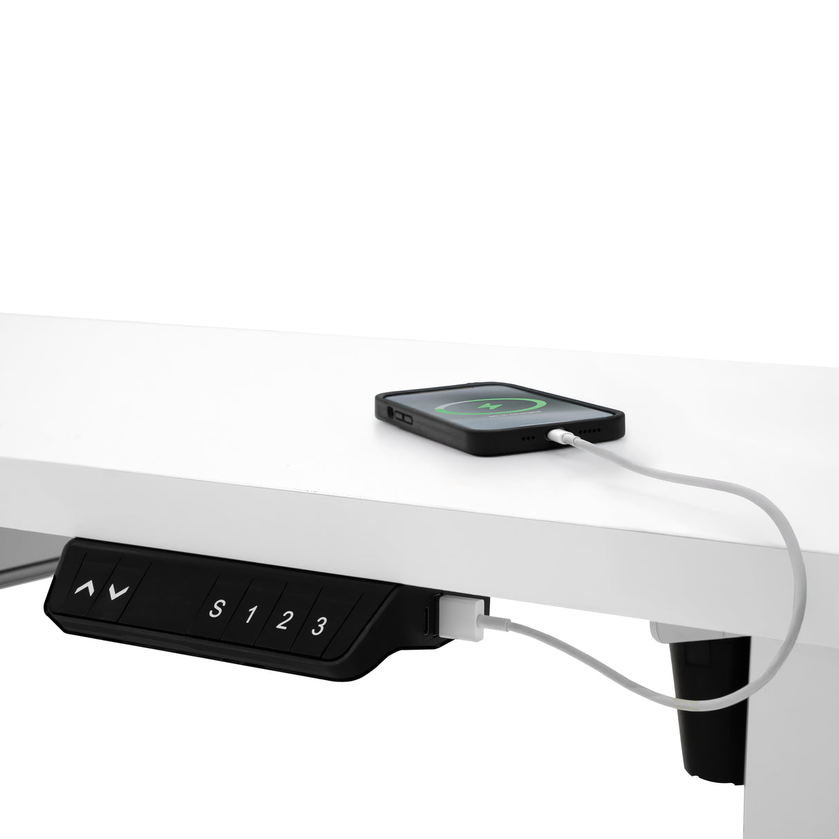 Electric Standing Desk With Drawer - 140cm x 60cm