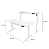 Electric Standing Desk With Drawer - 160cm x 60cm