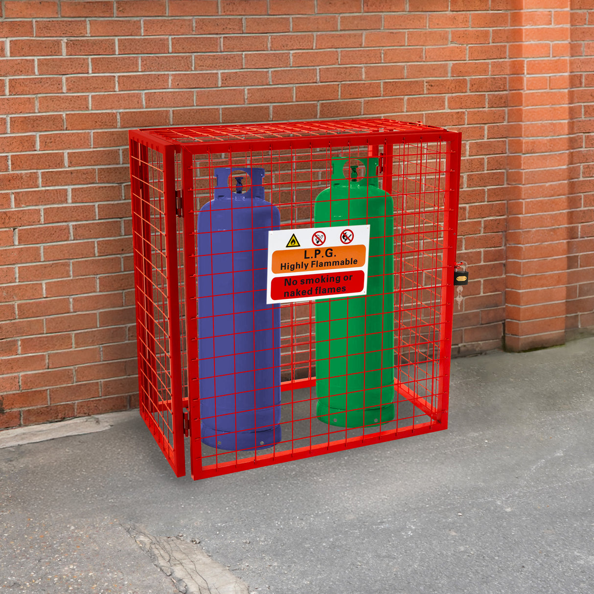 Red Gas Bottle Collapsible Mesh Cage - 90cm x 80cm x 43cm