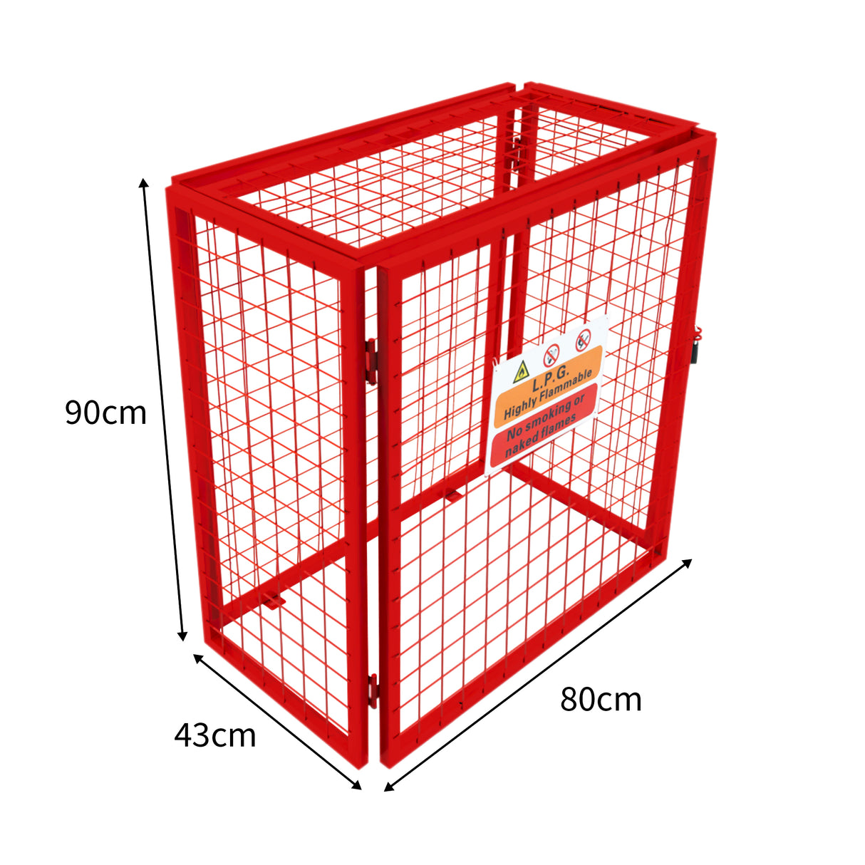 Red Gas Bottle Collapsible Mesh Cage - 90cm x 80cm x 43cm