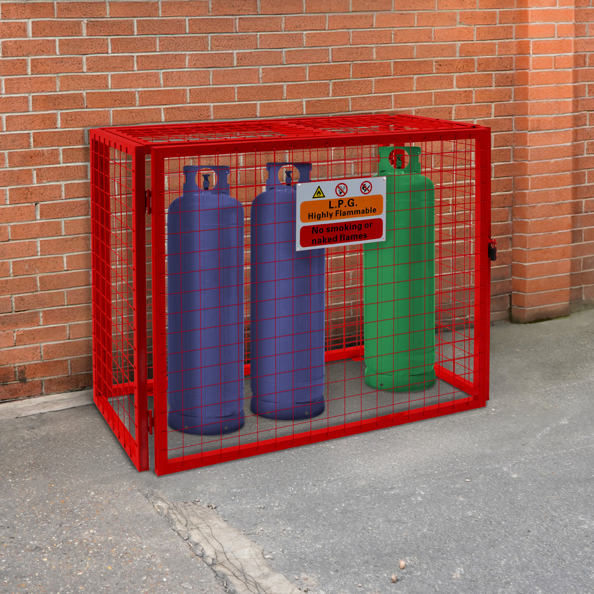 Red Gas Bottle Collapsible Mesh Cage - 92cm x 110cm x 50cm