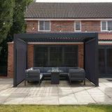 Aluminium Pergola With Anthracite Blinds - 3m x 3m