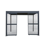 Anthracite Aluminium Pergola With 2 x Shutter Panels - 3m x 3m