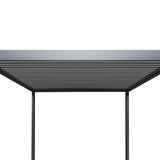 Anthracite Aluminium Pergola With LED Lights & 2 x Shutter Panels - 3m x 3m