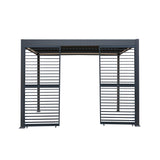 Anthracite Aluminium Pergola With White Blinds & 2 Shutter Panels - 3m x 3m