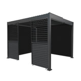 Aluminium Pergola With Anthracite Blinds & 2 Shutter Panels - 3m x 3m