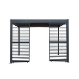 Aluminium Pergola With Anthracite Blinds & 2 Shutter Panels - 3m x 3m