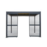 Anthracite Aluminium Pergola With White Blinds, 2 x Side Panels & LED Lights - 3m x 3m