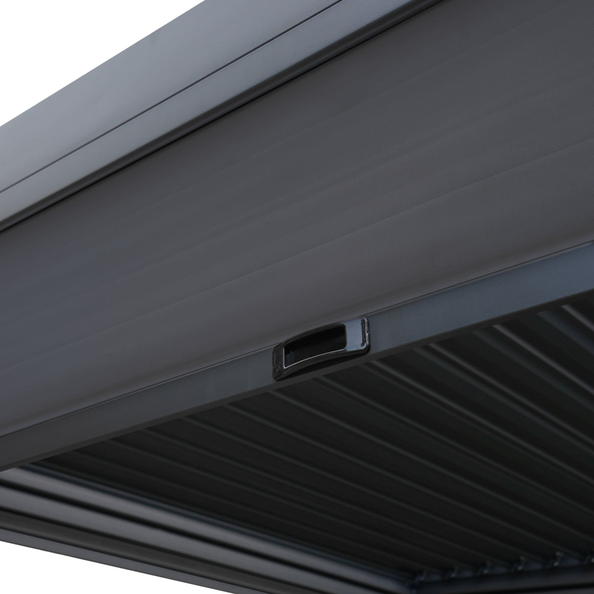 Aluminium Pergola With Anthracite Blinds, 2 x Side Panels & LED Lights - 3m x 3m