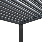 Anthracite Aluminium Pergola With White Blinds & 2 Shutter Panels - 3m x 4m