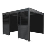 Aluminium Pergola With Anthracite Blinds & 2 Shutter Panels - 3m x 4m