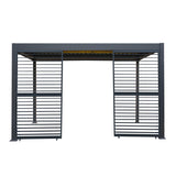 Aluminium Pergola With Anthracite Blinds, 2 x Side Panels & LED Lights - 3m x 4m