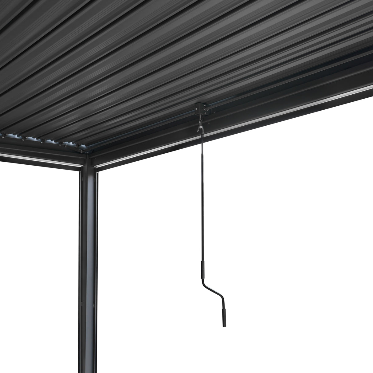 Aluminium Pergola With Anthracite Blinds, 2 x Side Panels & LED Lights - 3m x 4m