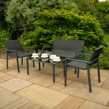 Rattan Patio Furniture Set - Black