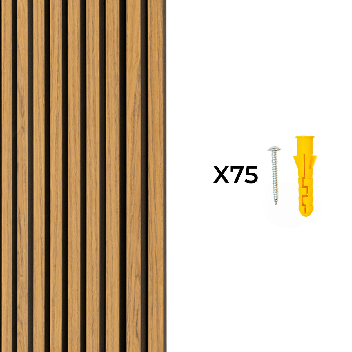 Acoustic Slat Wall Panels x 3 - Oak