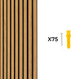 Acoustic Slat Wall Panels x 3 - Oak