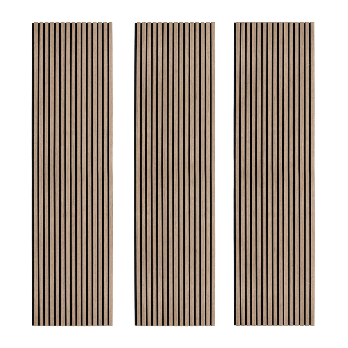 Acoustic Slat Wall Panels x 3 - Light Walnut