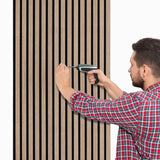 Acoustic Slat Wall Panels x 3 - Light Walnut