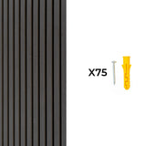 Acoustic Slat Wall Panels x 3 – Anthracite Grey