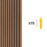 Acoustic Slat Wall Panels x 3 - Dark Walnut