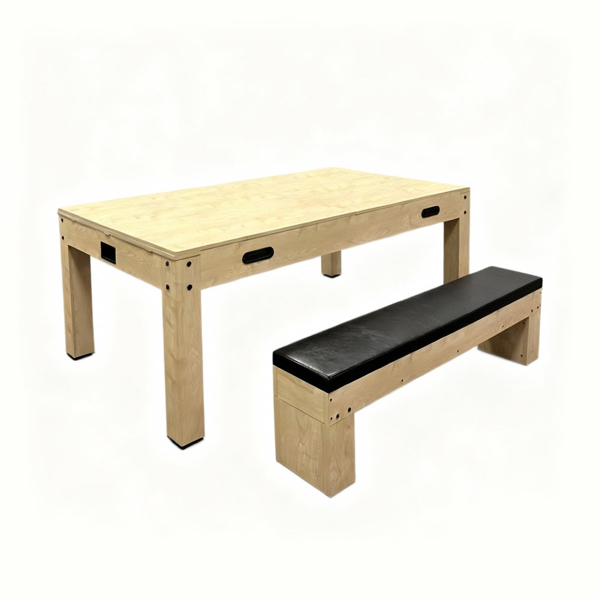 7-In-1 Games Table & Storage Benches x 2 - Oak