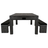 7-In-1 Games Table & Storage Benches x 2 - Grey
