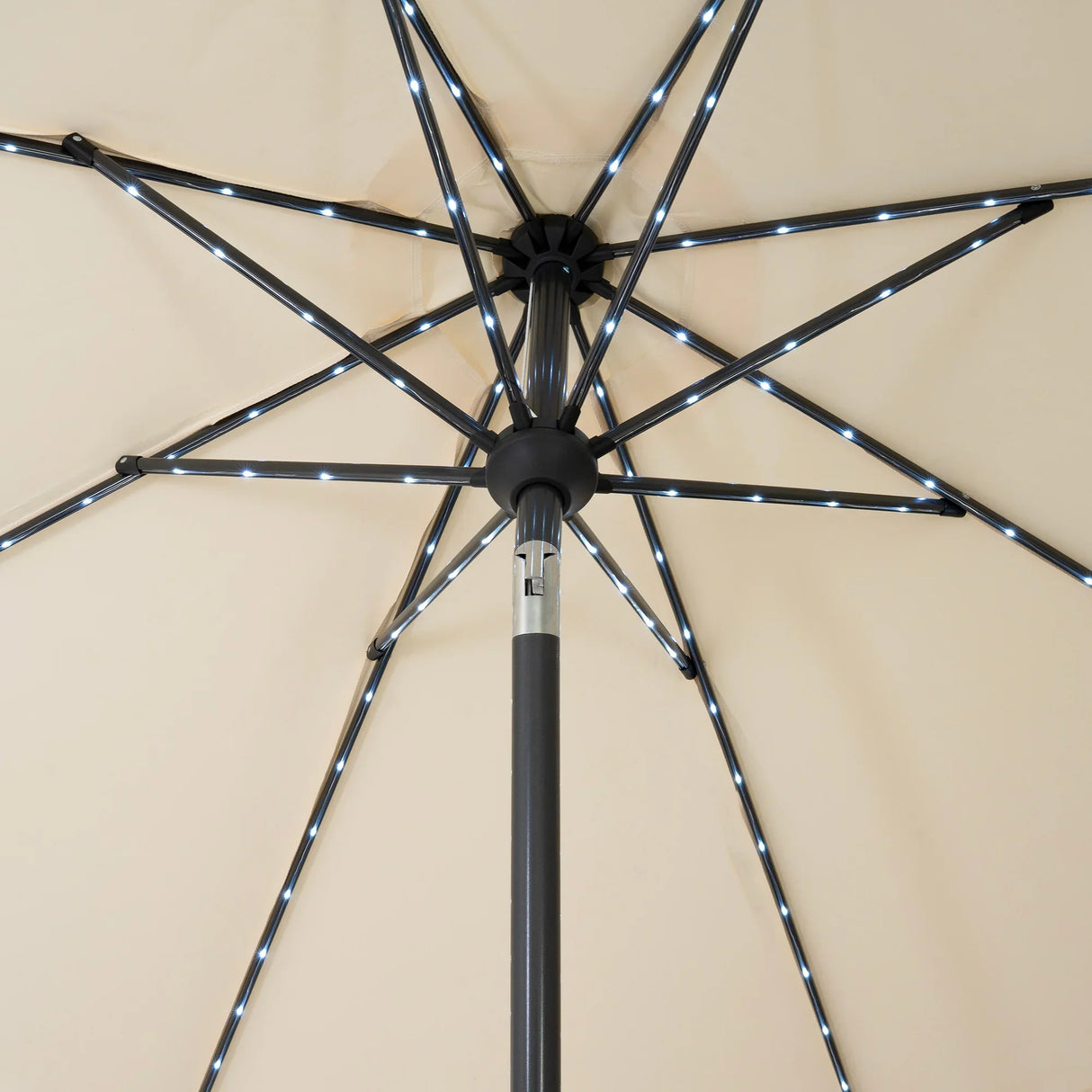 LED Tilt Parasol 2.7m – Cream