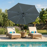 LED Tilt Parasol 2.7m – Grey