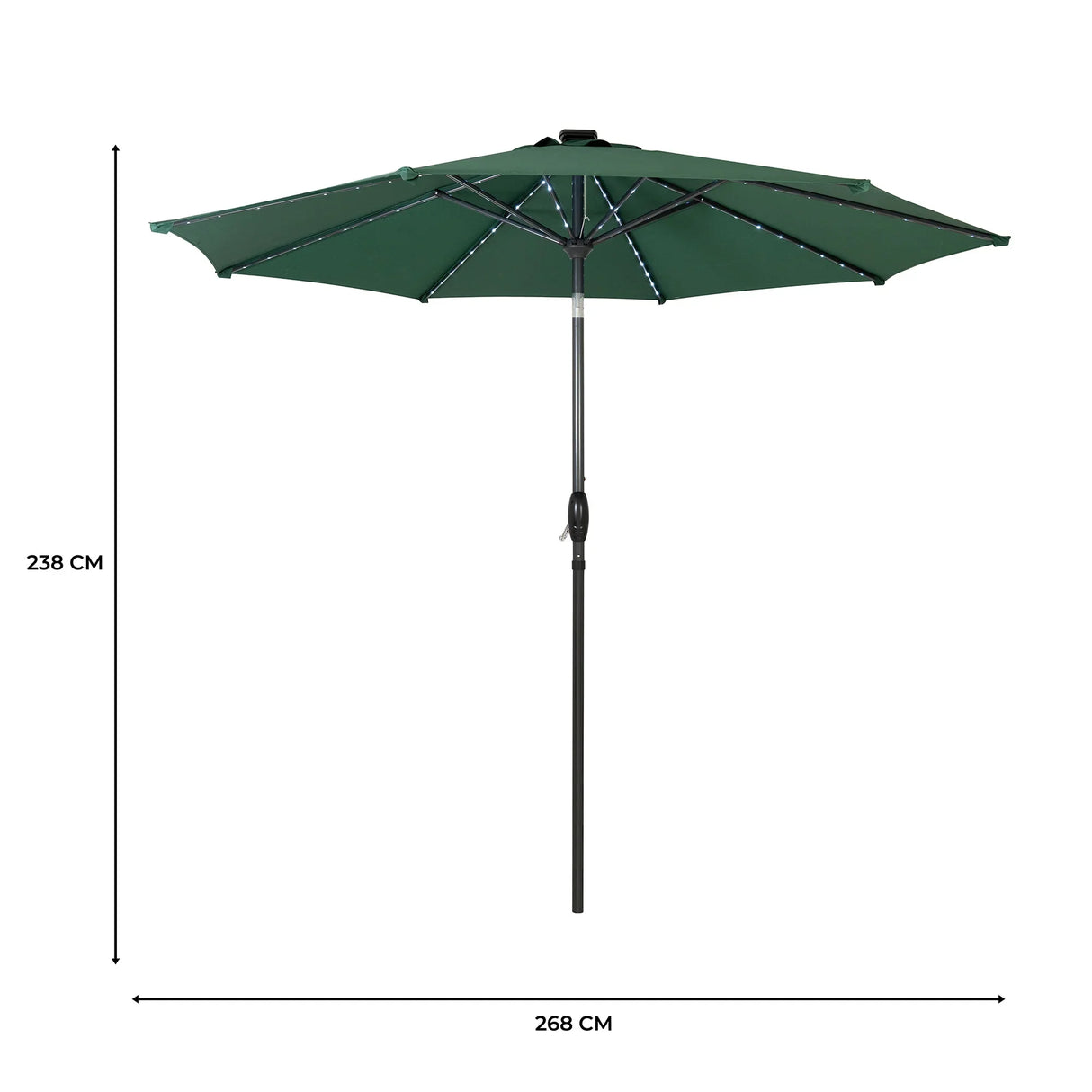LED Tilt Parasol 2.7m – Green