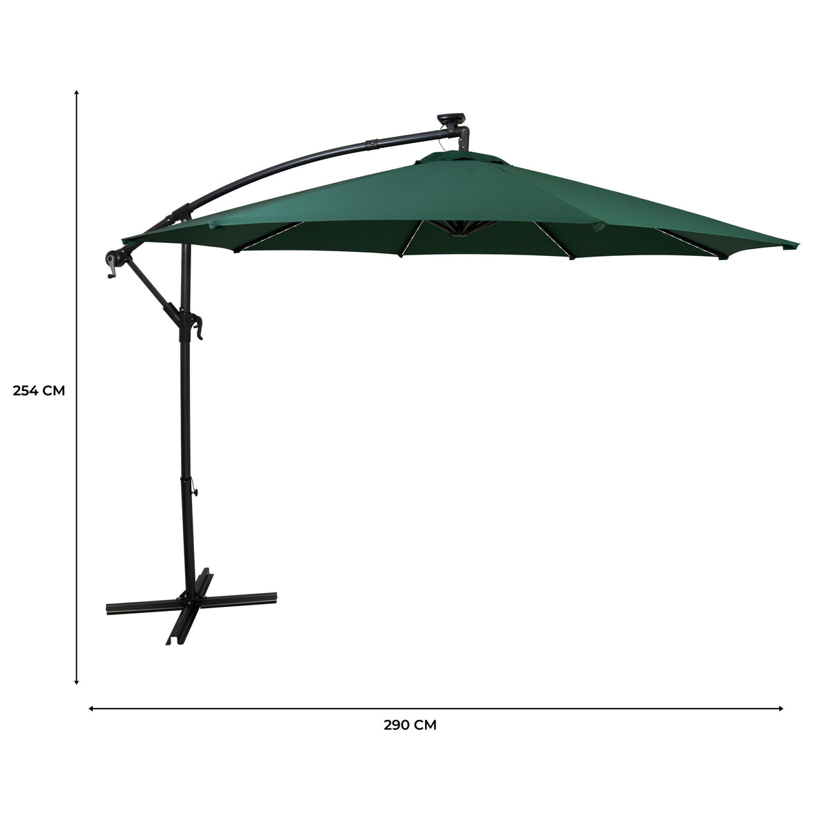 LED Cantilever Parasol 3m – Green