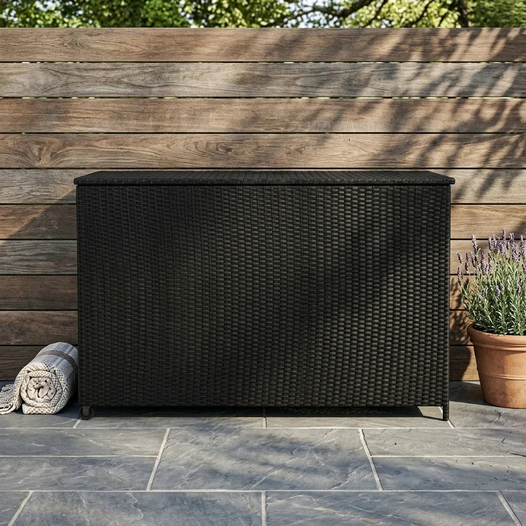 Rattan Cushion Storage Box 996L - Black