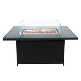 8 Seater Rattan Furniture Set With Firepit – Black