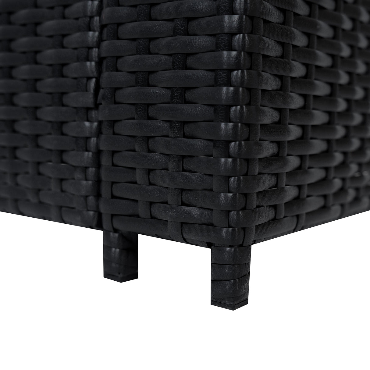 8 Seater Rattan Furniture Set With Firepit – Black