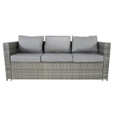 8 Seater Rattan Furniture Set With Firepit – Grey