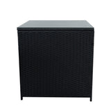 11 Seater Rattan Furniture Set With Firepit – Black