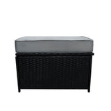 11 Seater Rattan Furniture Set With Firepit – Black