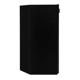Black gas bottle locker designed for 6kg bottles, featuring a sleek, textured finish and a secure locking mechanism for safety