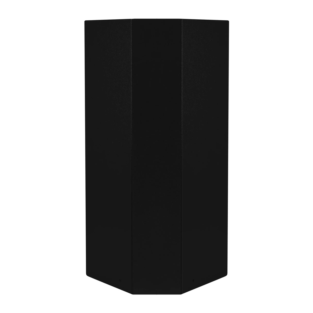 Hexagonal black gas bottle locker designed for 6kg bottles, featuring a textured finish and sturdy construction for outdoor use