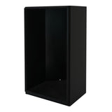 Sturdy black gas bottle locker designed for 6kg bottles, featuring a textured interior and a sleek, minimalist exterior