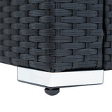 Rattan Corner Set With Composite Table – Black