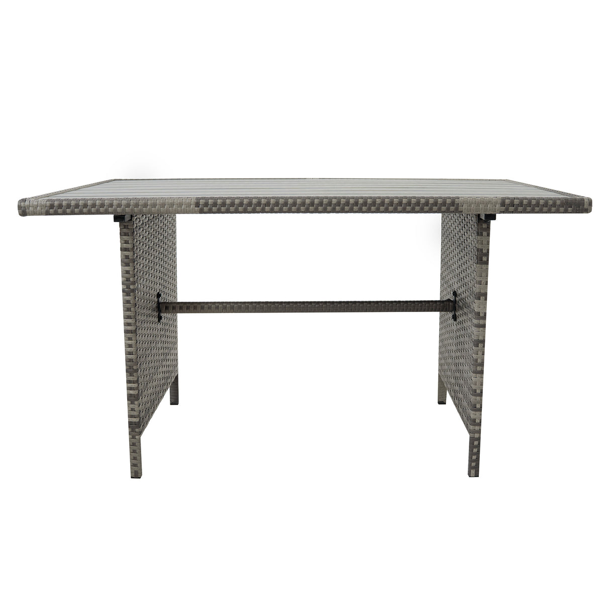 Rattan Corner Set With Composite Table – Grey