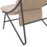 Stylish grey and cream bistro set featuring a comfortable cushioned chair with a sleek metal frame, perfect for outdoor dining