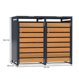 Double Wheelie Bin Metal Storage - Anthracite & Wood