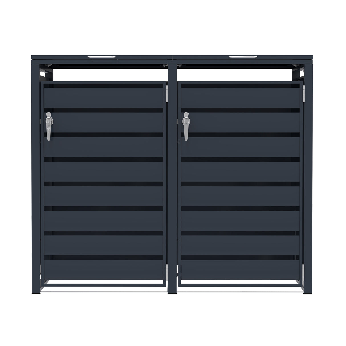 Double Wheelie Bin Metal Storage - Anthracite Grey